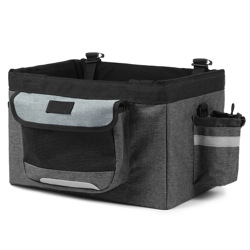 10kg Load Pet Cat Dog Carrier Foldable Oxford Fabric Bike Basket Bicycle Handlebar Front Bag Box Bycicle Accessories For Dog
