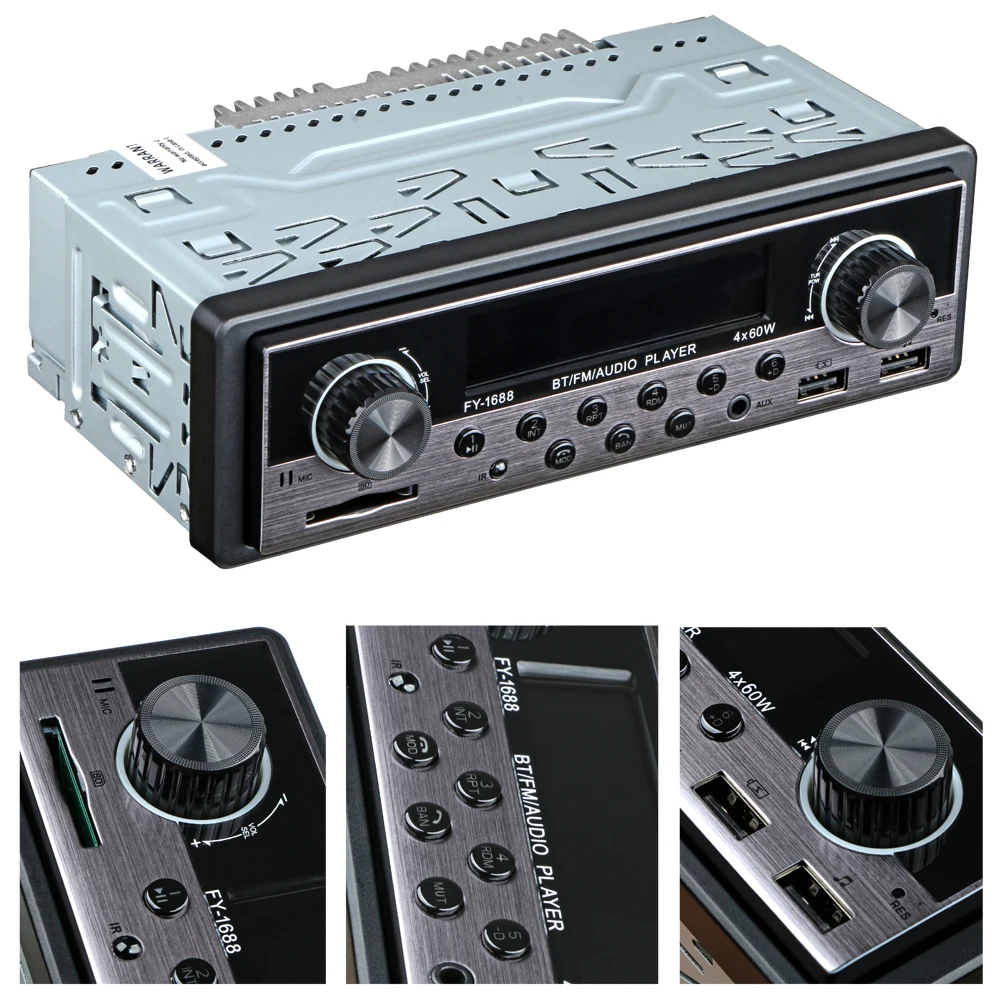 Baratos Autoradio Coche Radio Coche Aux FM bluetooth estéreo de Audio MP3 receptor USB Radios Para Auto electrónica 1 din Coche Multimedia playe