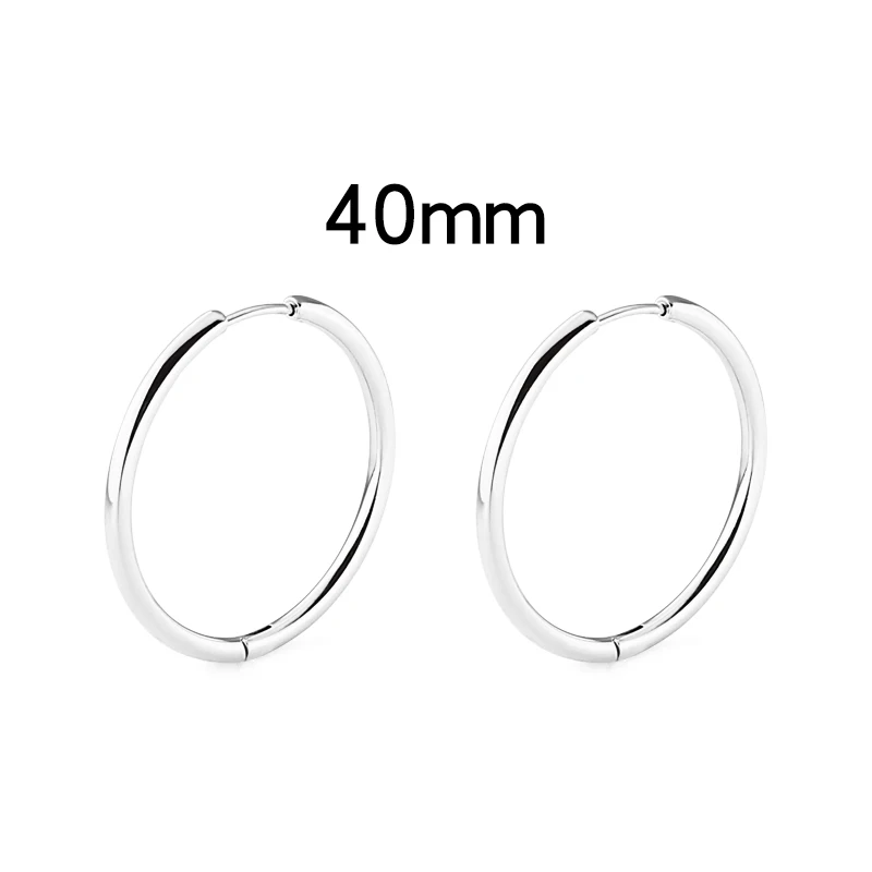 020208 Silver 40mm Innopes трендовая унисекс круглая Ушная серьга с пряжкой черная панк винтажная титановая сталь мужские и женские ювелирные изделия - Окраска металла: 020208 Silver 40mm