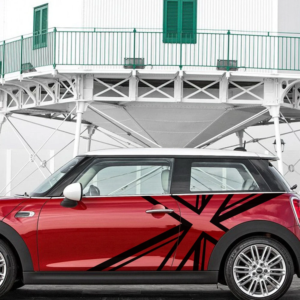 2 шт. Автомобильная Боковая дверь наклейка для MINI Cooper S One Countryman F54 F55 F56 R55 R56 R60 виниловая пленка автомобильные принадлежности для тюнинга