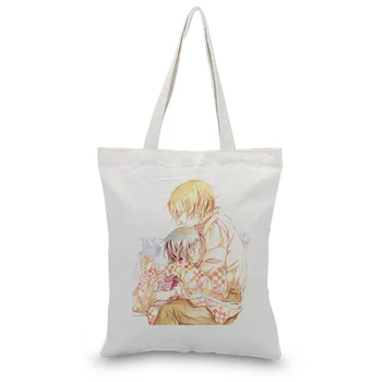 

Canvas Tote Bag Daily Use Kimono Anime Handbag Custom Print Logo Text DIY Shopping Bag Eco Reusable Recycle
