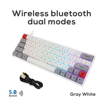 

SK64 Mechanical Keyboard Wireless Bluetooth Gateron Optical Switch RGB Backlit Gaming Waterproof Macro Programe Gamer GK61