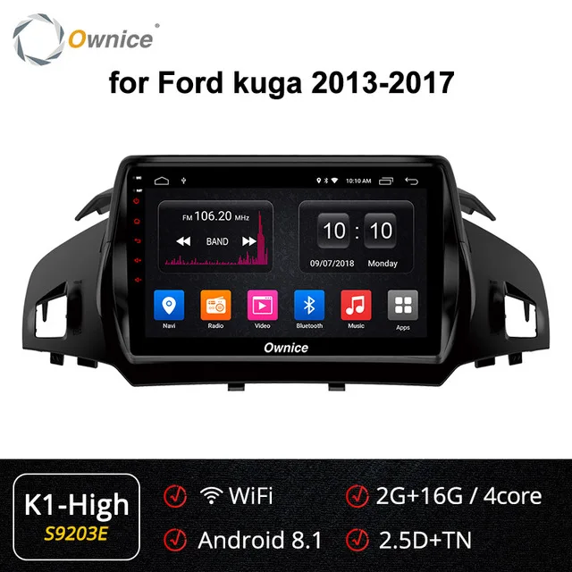 Ownice Android 9,0 2 din 8 ядерный автомобильный DSP 4G LTE радио плеер навигация GPS, DVD carplay 360 панорама SPDIF для Ford Kuga 2013 - Color: S9203  K1-High