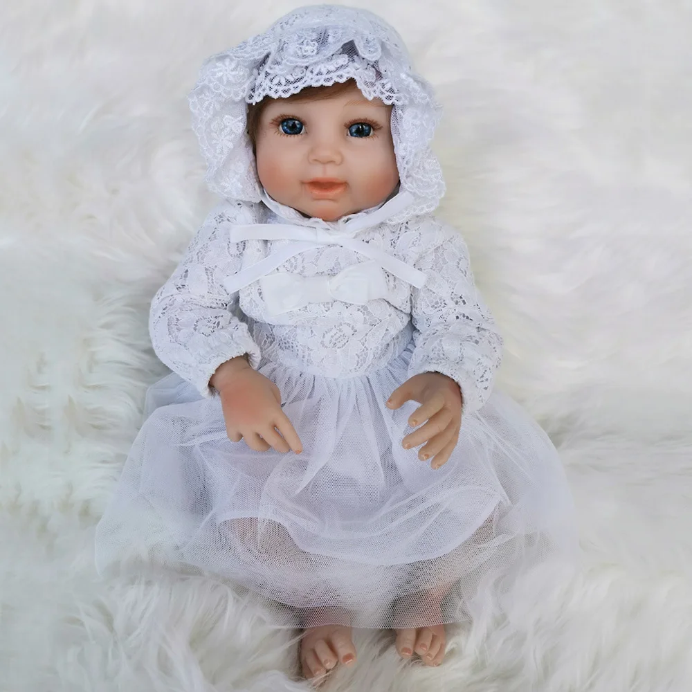 20inch Boneca Reborn Silicone Cotton Body Reborn Baby Doll Silicona 50cm Bebe Reborn Lifelike Toddler Bonecas Girl Brinquedos