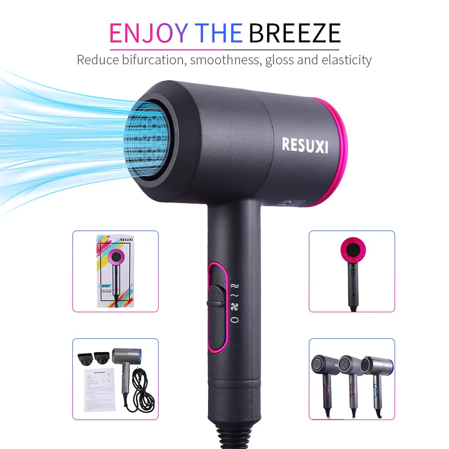 

Professional hair dryer 2000W 2 in 1 hair dryer with hot air brush ionic hair dryer STRONG NEGATIVE hot wind dryer
