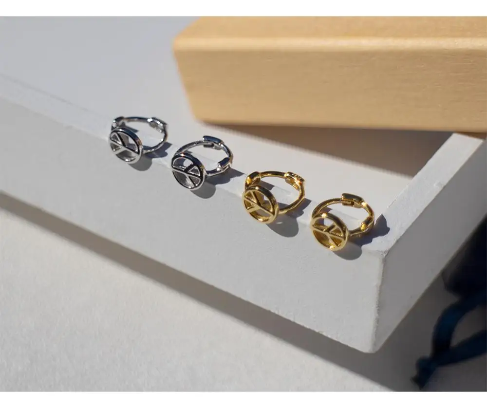 Серьги из стерлингового серебра 925 пробы модное открытое круглое кольцо для ушей