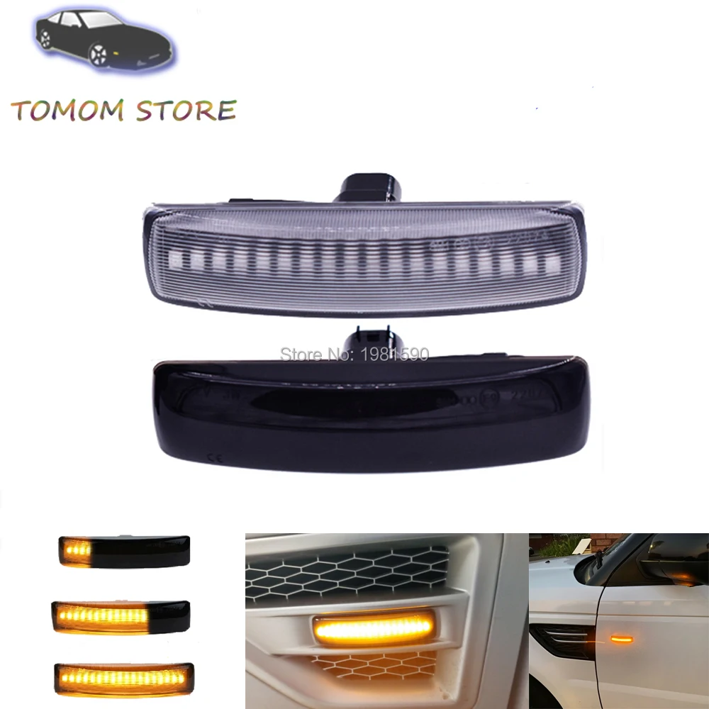 

LED Water flowing turn signal indicator lamp sequential blinker lights for Land Rover Freeland 2 Discovery 3 4 Range Rover Sport
