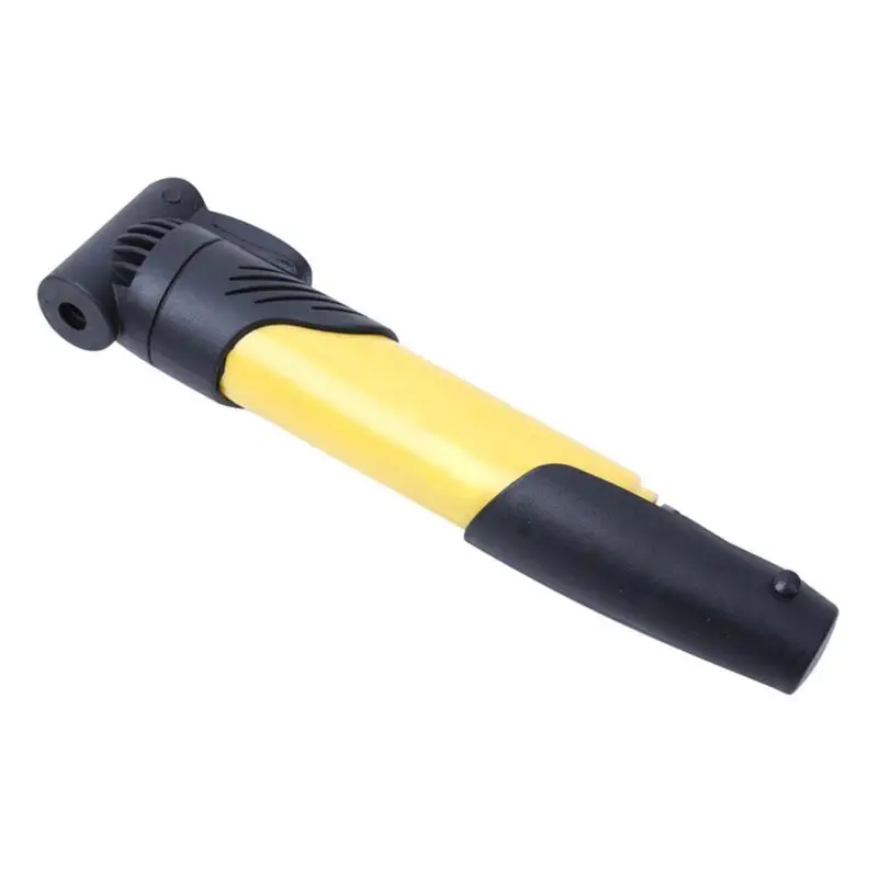 Yellow Bike Accessories Mountain Bicycle Portable Inflator Mini Manual Pump with Gas Nozzle Set - Цвет: Yellow