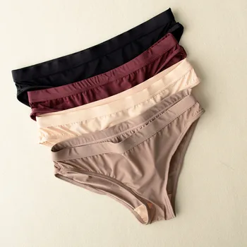 

Sexy Women Underwear Ultra-thin Solid Panties Low-waist Lingerie For Ladies Seamless Breathable Underpants Girls Briefs 4 Colors