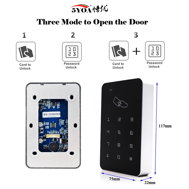Standalone Access Controller RFID Access Control Keypad Waterproof Rainproof Cover digital panel Card Reader Door Lock System 2