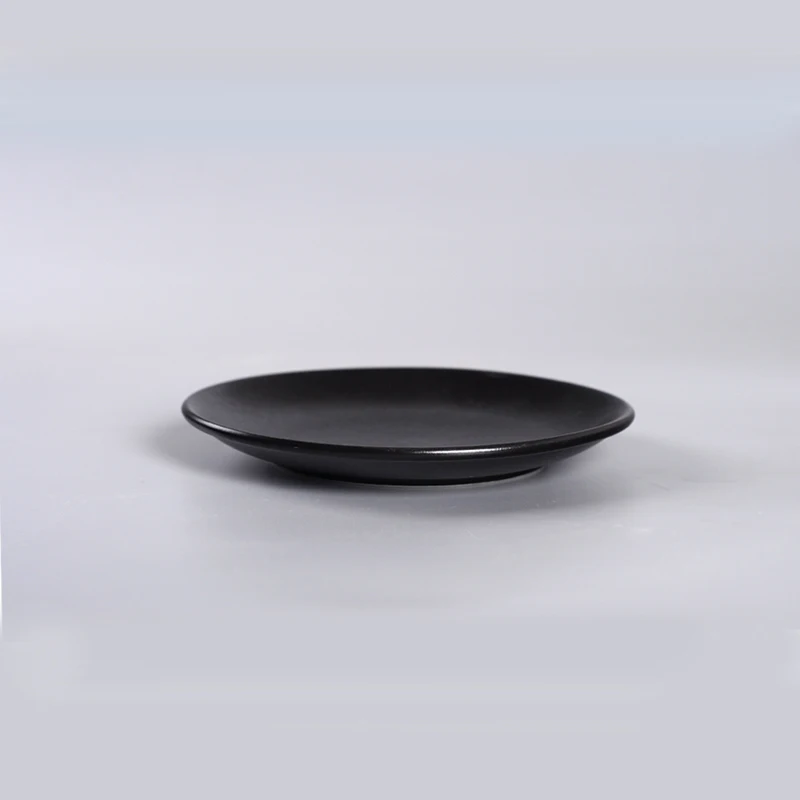 6 inch disc Керамическая тарелка Черная Посуда Салатница суши прямоугольное блюдо десерт диск конус рисовая чаша маленькое блюдо чаши для Саке обеденные тарелки - Цвет: 6 inch disc