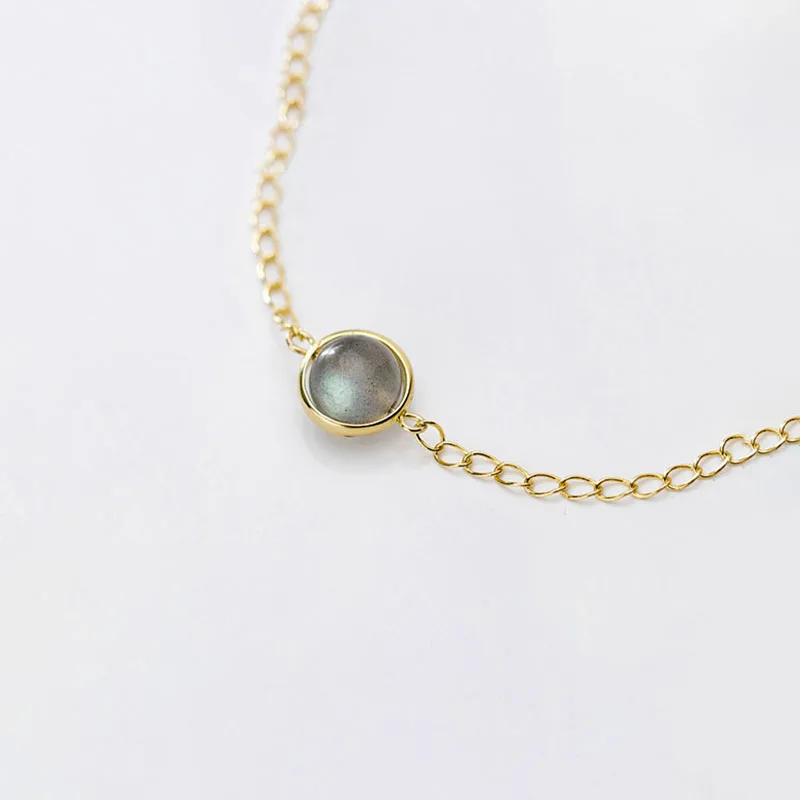New Arrival 925 Sterling Silver Moonstone Bracelet Shiny Mori Style Romantic Bracelet for Women Silver 925 Jewelry Girls Gift - Цвет камня: Gold B