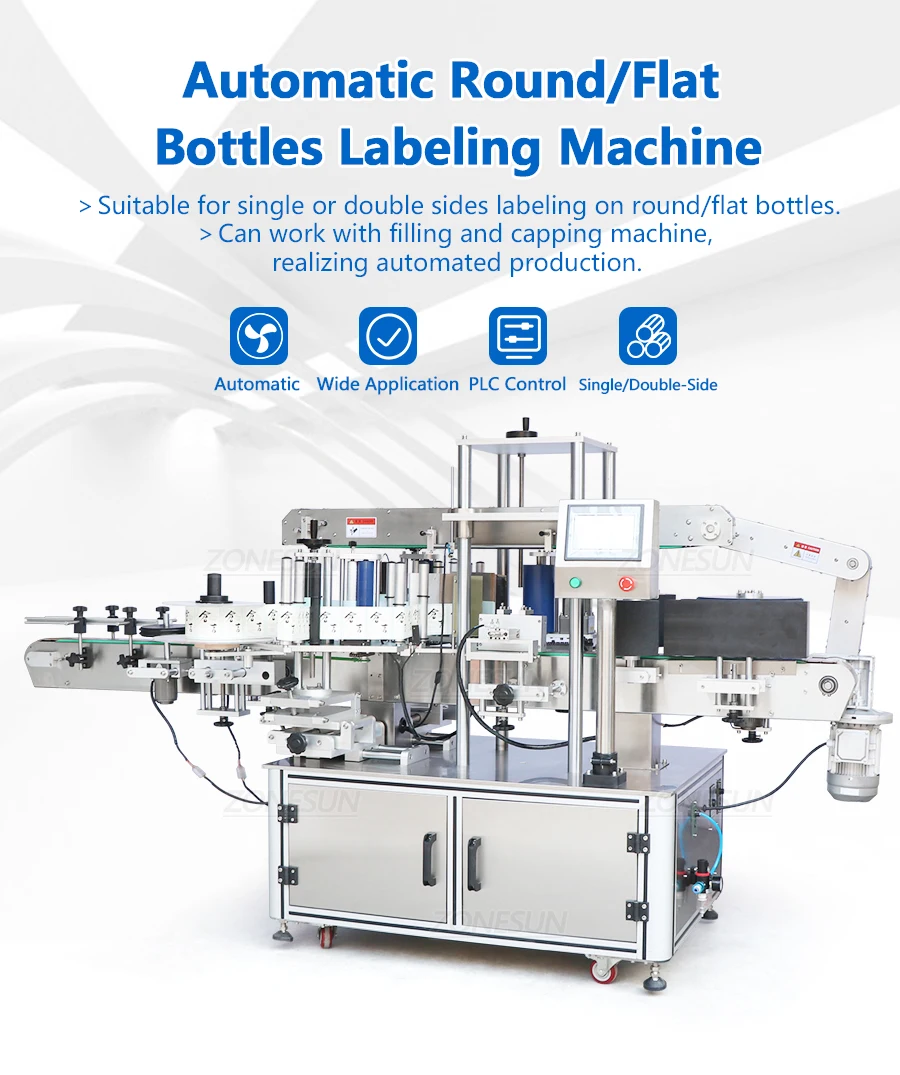 ZONESUN ZS-TB990 Automatic Round Square Bottles Labeling Machine