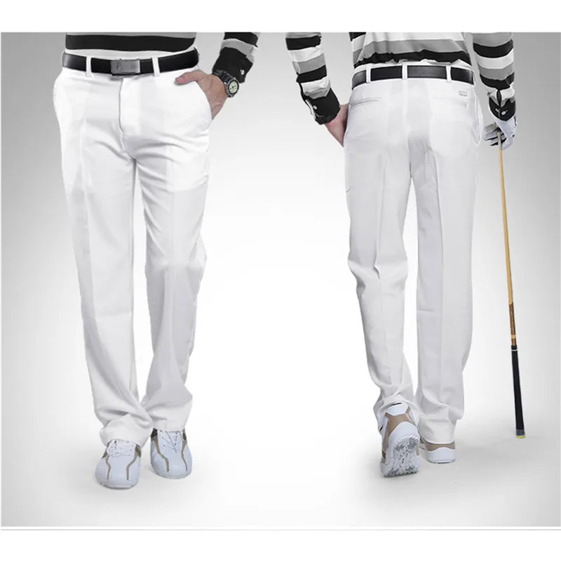 PGM штаны для гольфа мужская полиэфирная суконная ткань полная длина водонепроницаемые брюки 7 цветов XXS-XXXL толщина умеренная - Цвет: white