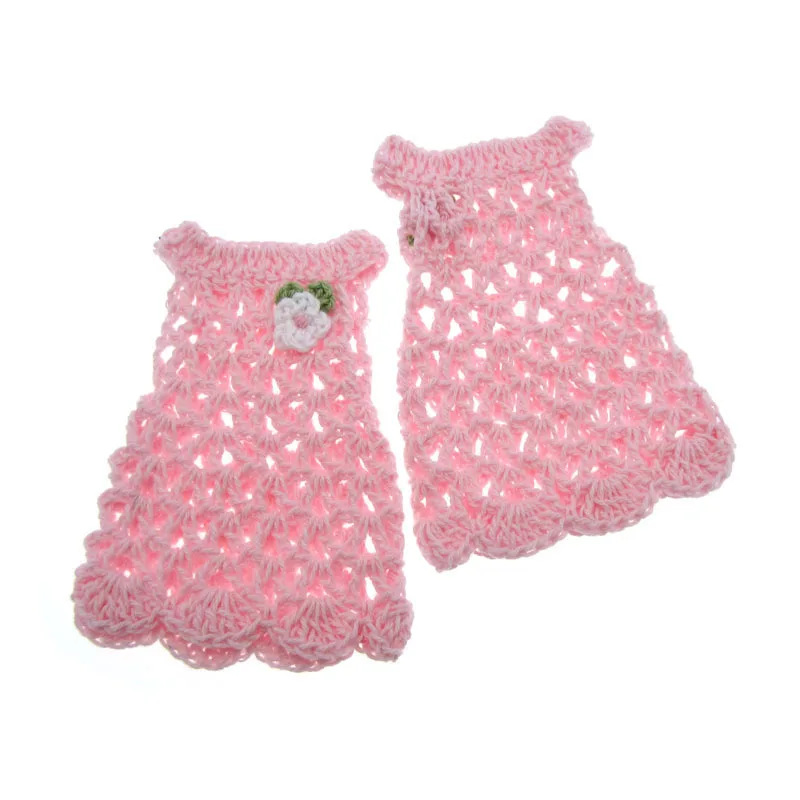 6/12Pcs Handmade Mini Crochet Knitting Longuette Fabric For Baby Shower Baptism Toy Dolls Crafts Table Party DIY Decorations