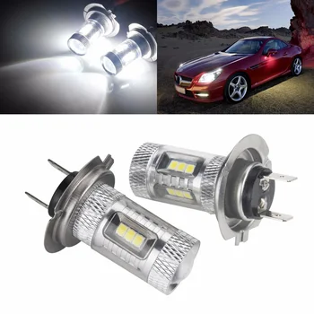 

Car LED Headlights Auto 2Pcs H7 DRL Fog White 12V 880LM 6000K Lamps Parts