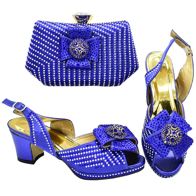 Мода в нигерийском стиле женская свадебная обувь и комплекты с сумкой, декорированные Стразы в африканском стиле; Женская обувь в комплекте с набором подходящих сумок женские туфли-лодочки женская обувь