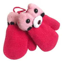 Вязаные Детские Варежки с героями мультфильмов; перчатки для девочек и мальчиков; зимние Лоскутные детские перчатки с медведем; Зимние теплые детские перчатки; Зимние перчатки для детей