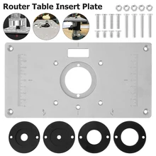 Table de routeur multifonctionnelle, plaque d'insertion, établi pour le travail du bois, scie de Table pour tondeuse à bois, Machine à graver, outil à 4 anneaux 