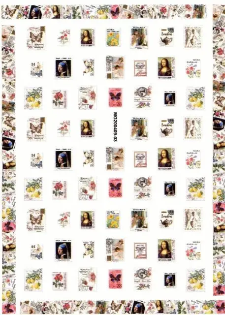 Newest MG505-02 lable design nail stickers 3d Japan Korea style nail decals self-adhesive DIY nail decoration tools 415-06