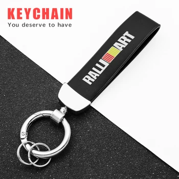 

1PCS PU Leather Car Styling Car Keychains Car Key Ring For Mitsubishi Lancer 10 3 9 EX Outlander 3 ASX L200 Ralliart Competition