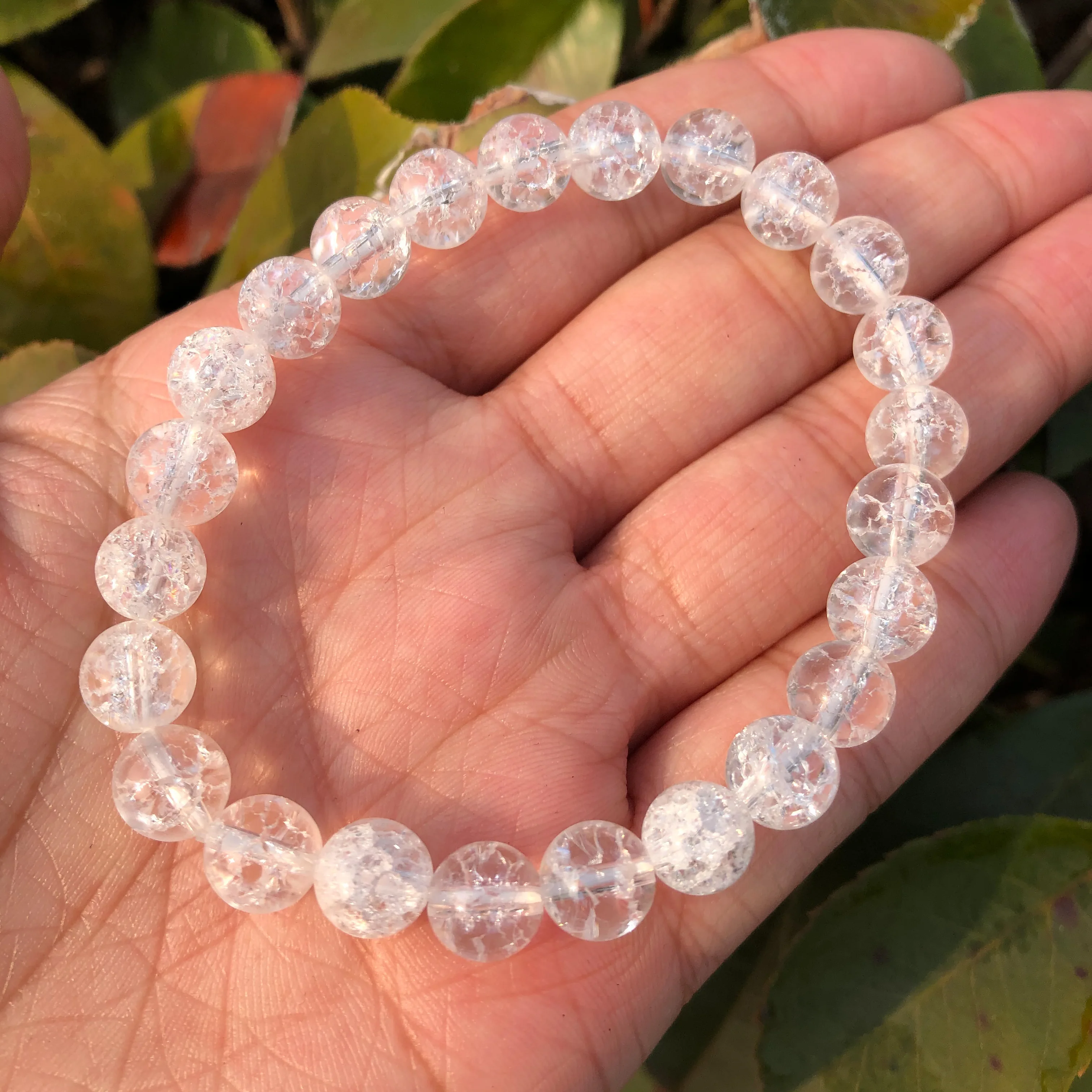 10mm Matte Clear Quartz Beaded Bracelet, Clear Quartz Bracelet, Stone Bracelet, Clear Beads, Healing, Chakras, Matte Bracelet