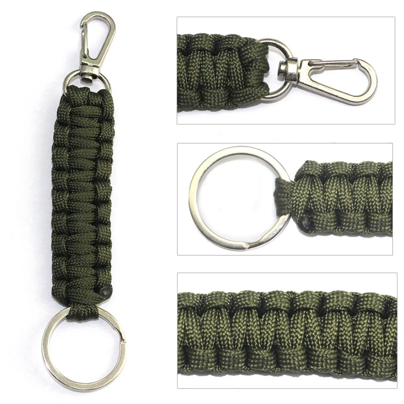 

Outdoor Camping Parachute Cord Carabiner Sport Water Bottle Keychain Swivel Buckle Emergency Survival Key Chain Hiking Tool