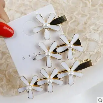60 компл./лот 3 шт./компл. DIY простой мульти сплав цветы заколки для волос капли масла шпильки с жемчугом инструмент для укладки волос аксессуары HA1042 - Цвет: 7