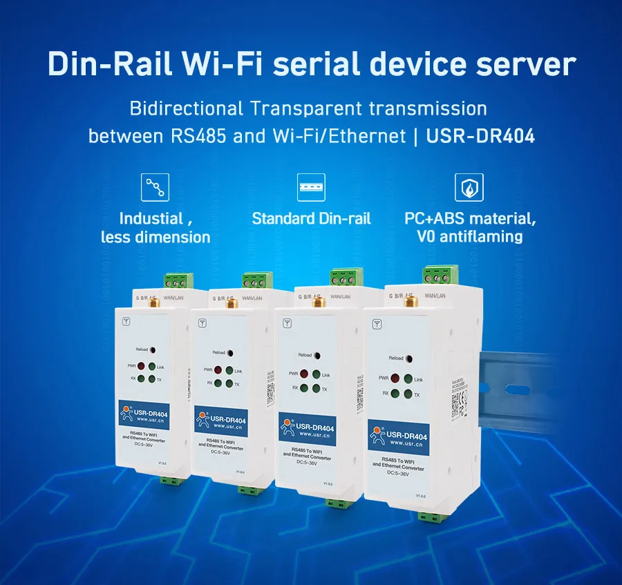 1 шт. Din-рейка последовательный Wifi конвертер RS485 к беспроводному wi-fi rj45