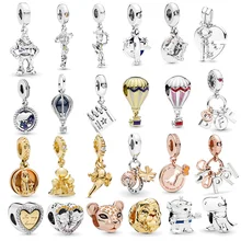 Boosbiy, 2 шт., дизайн, мультяшный стиль, бусины, динозавр, Лев, талисманы, подходят для Pandora, браслеты, ожерелье для женщин, сделай сам, ювелирные аксессуары