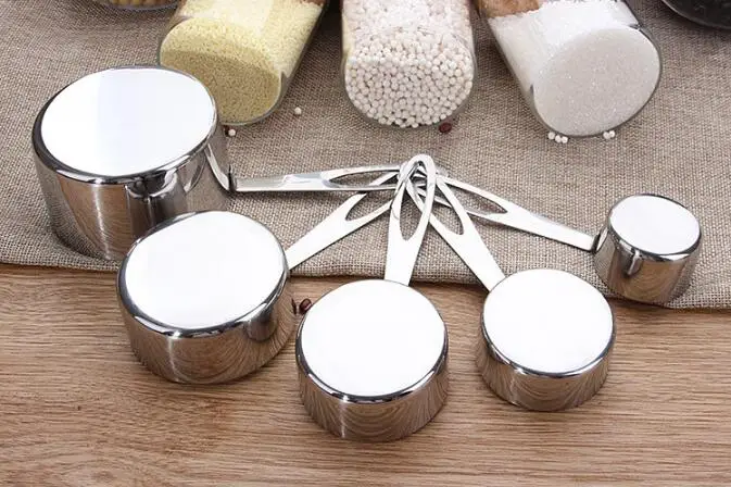 Stainless Steel Measuring Cup Kitchen Measuring Spoon Scoop For Baking Tea Coffee Kichen Accessories Measuring Tool Set KX 277