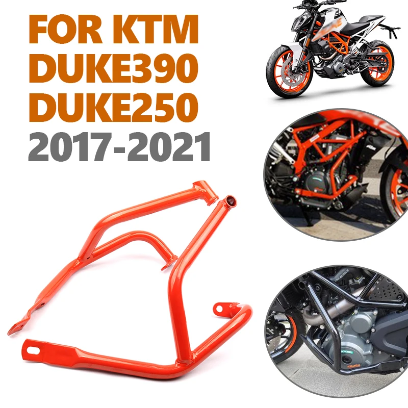 DUKE 250 Motorcycle Iron Crash Bar Engine Guard Frame Protection for K.TM Duke 390 2013-2019 duke 250 2017-2019-Orange 