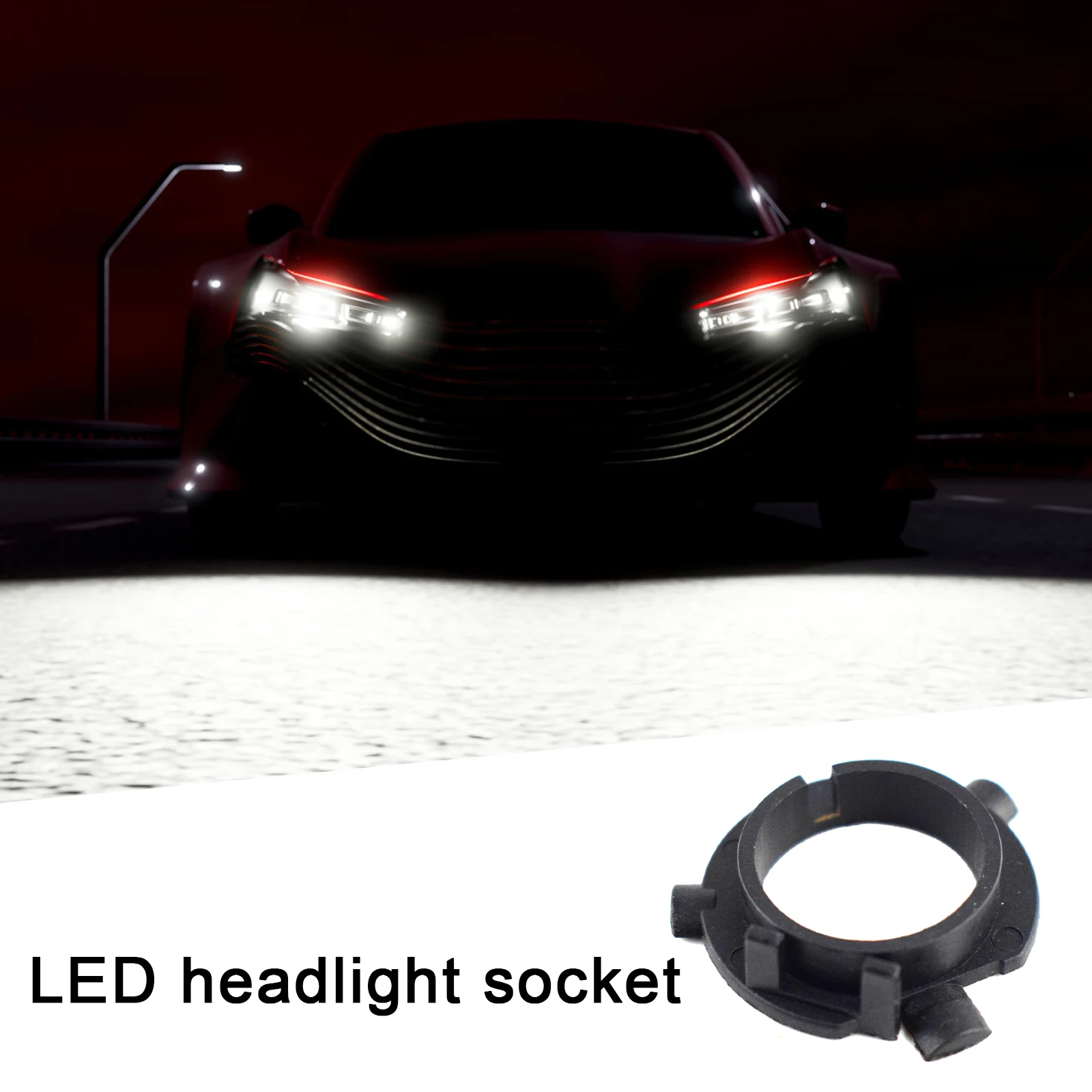 LED H7 Bulb Holder Adapter 2pcs for Hyundai Veloster i30 H7 LED headlight headlamp base adapter for KIA K4 K5 Sorento CEED lamp holder headlight holder led lamp bulb base light bulb socket light holder socket connector plug adapter