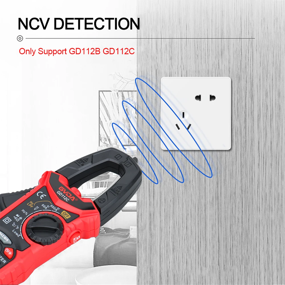 GVDA AC DC Цифровой клещи NCV мультиметр 6000 граф True RMS Высокая точность Емкость Ом Гц