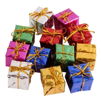 

Besegad 12PCS Colors Christmas Xmas Tree Foam Gift Box Ornaments Decorations Pendants for House Shopping Mall Party Supplies