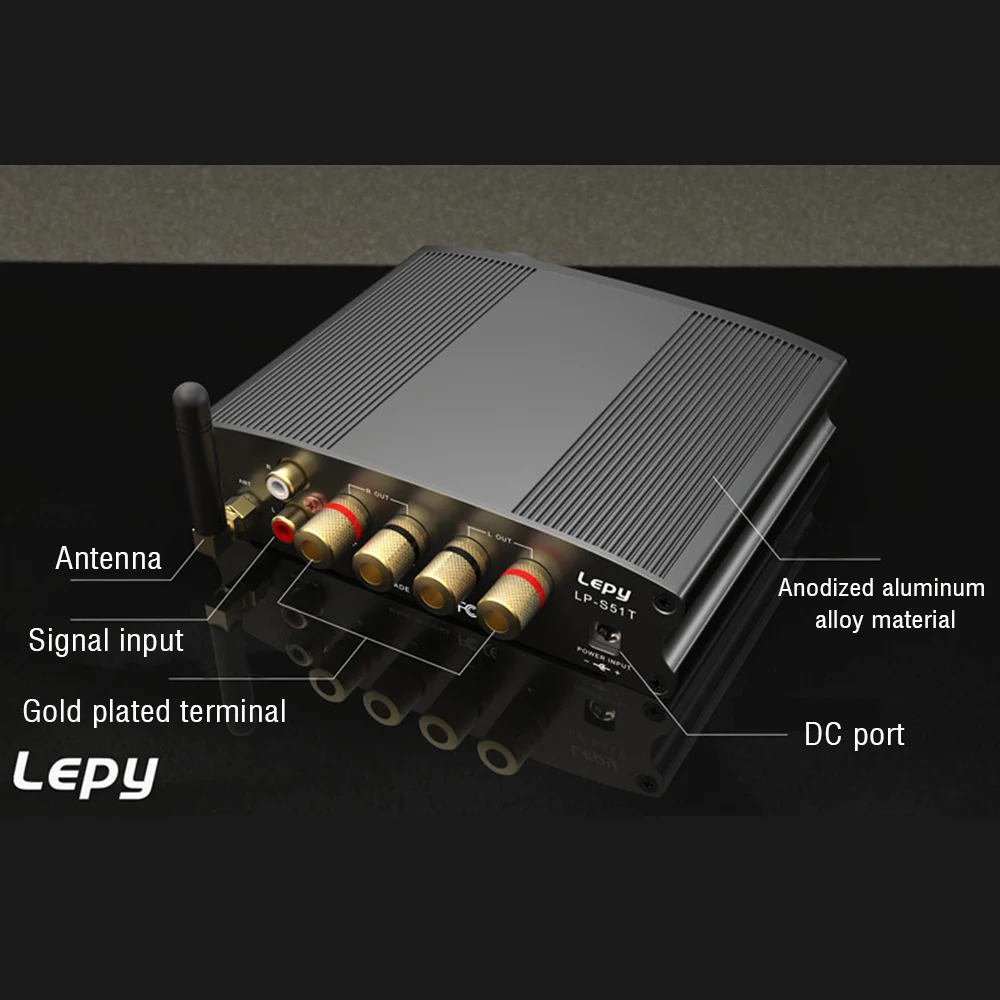 Lepy LP-S51T цифровой стерео аудио усилитель мощности Hi-Fi стерео класс-T цифровой аудио усилитель BT4.2 домашний стерео аудио усилитель 50 Вт* 2