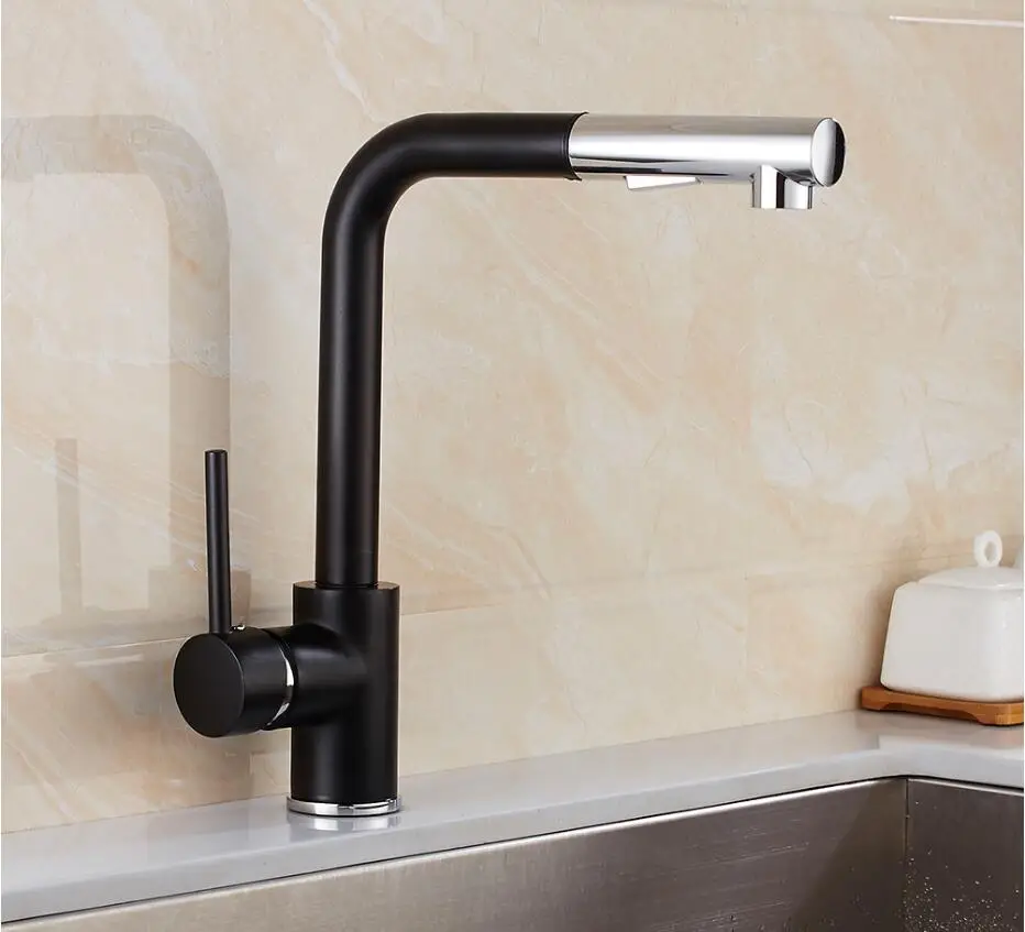 Vidric Kitchen Faucet Nickel finished Crane brass kitchen sink pull out kitchen faucet,Sink tap mixer with pull out shower head