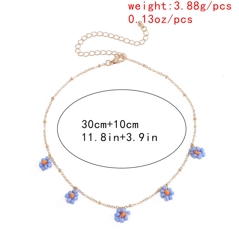 Salircon Korean Flower Choker Necklace for Women Boho Acrylic Clavicle Chain Short Necklaces Fashion Jewelry 2020 Trend