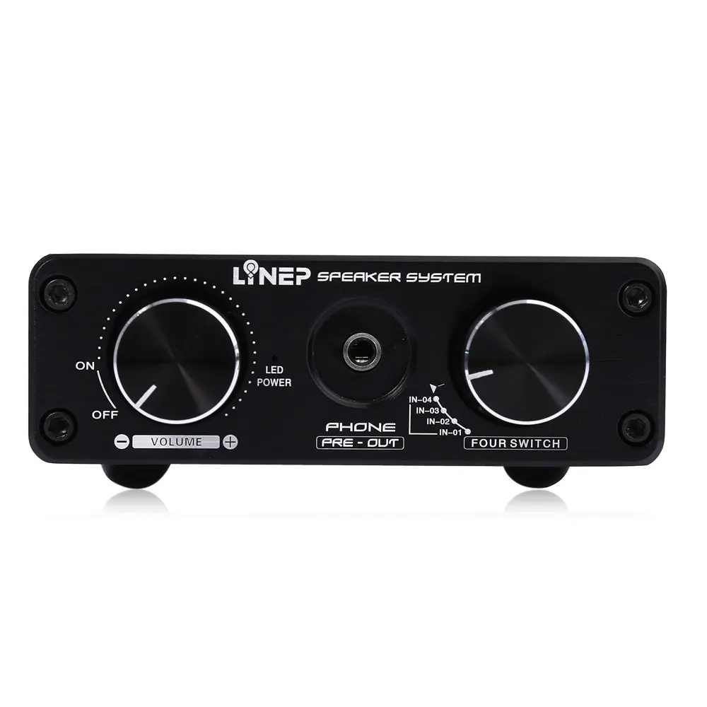 A926 4 Input and 2 Output Audio Signal Switcher Headphone Speaker Switch With Volume Adjustment and Switch