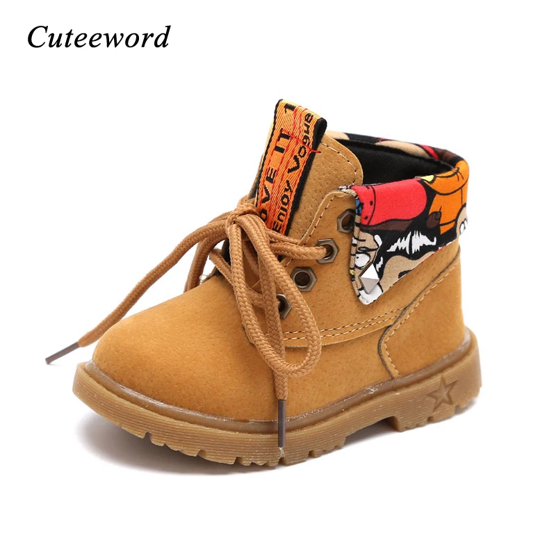 

Children's Martin Boots Toddler Girls Kids Shoes 2019 Autumn and Winter New Leather Girls Boots Fashion Lace Up Boys Sport Shoes