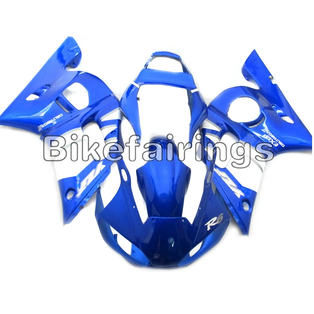 Капоты для Yamaha YZF-600 R6 1998 1999 2000 2001 2002 R6 впрыска ABS Полный бело-синий кузов комплект крышек