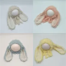 Очень милая длинная пушистая шапочка кролика для новорожденных; Пушистая Шапка для маленьких девочек и мальчиков; реквизит для фотосессии; реквизит для новорожденных