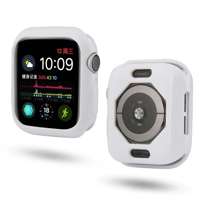 Чехол для Apple Watch Case 44 мм 40 мм iWatch Band мягкий силиконовый тонкий ТПУ Рамка защитный чехол серии 4 аксессуары для часов