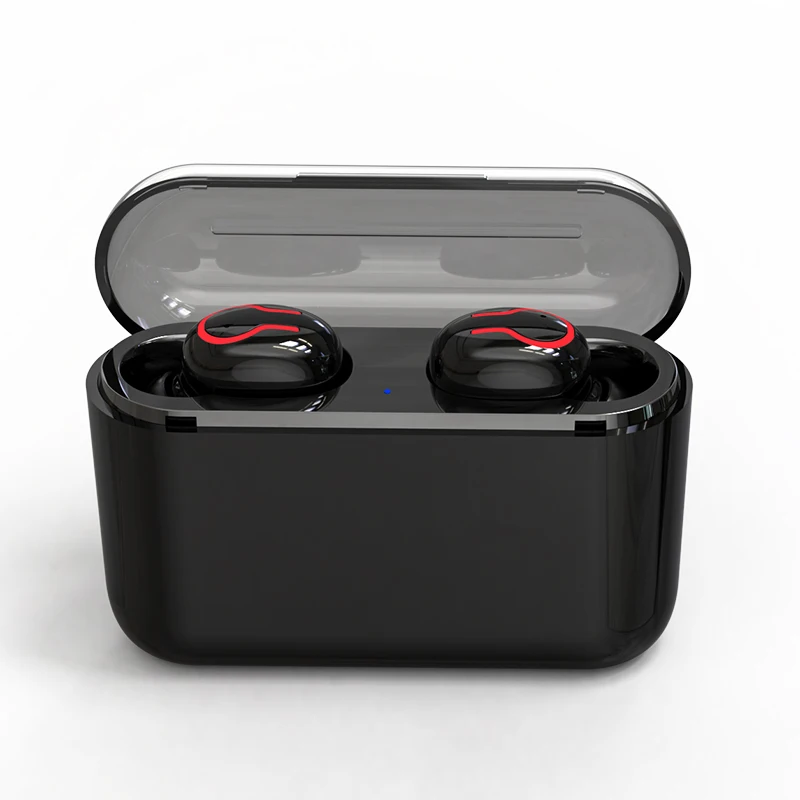 U black Bluetooth наушники 5,0 HBQ беспроводные наушники Blutooth гарнитура спортивные наушники с стерео гарнитура с микрофоном зарядная коробка - Цвет: U black