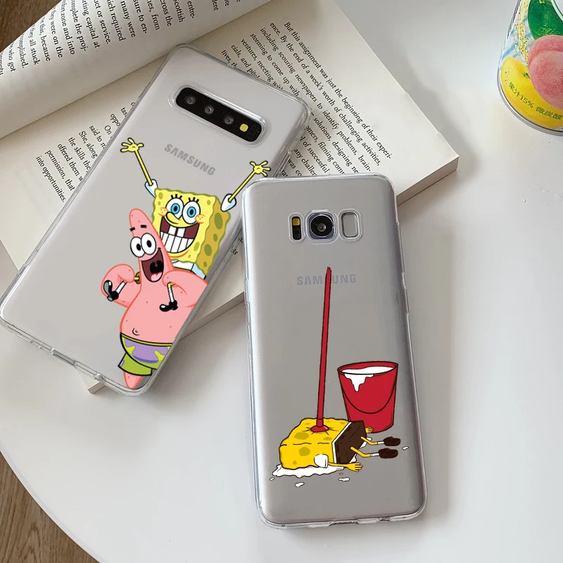 Милый чехол для телефона из ТПУ с рисунком губки Квадратные Штаны для samsung Galaxy S10 Plus S10Lite S8 S9 Plus S7 S6 Edge Note8 9 мягкий чехол