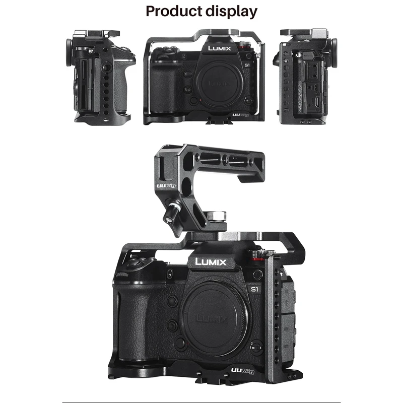 ABKT-UURig C-S1 клетка для камеры Panasonic Lumix S1 S1R защитный корпус видео Vlog клетка Холодный башмак крепление 1/4 3/8 Arca