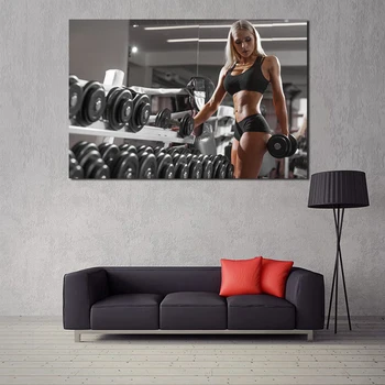 

Gym Dumbbells Sexy Girl Sports Bodybuilding Canvas Posters Prints Wall Art Painting Decorative Picture Modern Home Decor Artwork