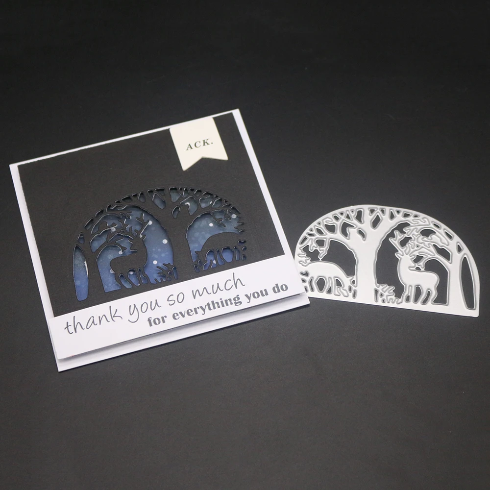 

Forest Deer Adv-one Metal Cutting Dies Stencils For DIY Scrapbooking Embossing Paper Cards Photo Album Making Craft