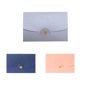 

50Pcs/Set 7 x10.5Cm Colorful Heart Pearl Paper Envelopes for Party Invitations Valentine'S Day Gift Lovers Message Card Gift