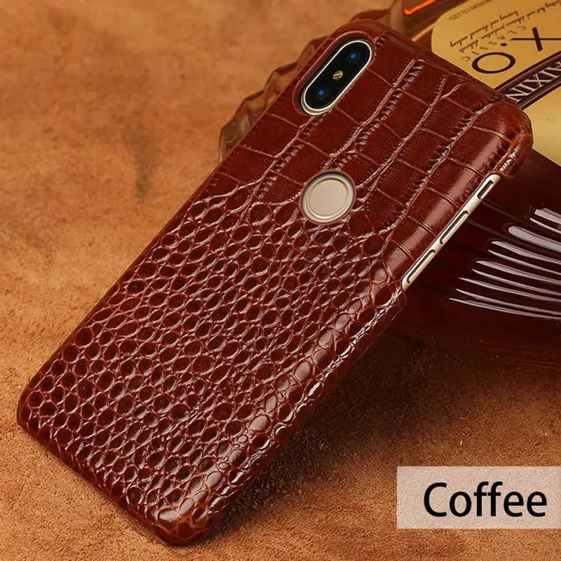 Coffee Чехол для телефона чехол для Xiaomi mi 5s 6 8 9 A1 A2 lite Max 2 3 mi x 2s Чехол под крокодиловую кожу текстурированное покрытие для Redmi Note 4 4x 4A 5 Plus - Цвет: Coffee